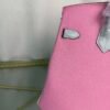 Birkin 25 Retourne Style Mauve Sylvestre and Gris Perle Chevre Mysore Brushed Gold Hardware