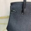 Birkin 25 Retourne Style Noir and Lime Chèvre Mysore with Palladium Hardware