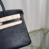 Birkin 25 Retourne Style Noir and Lime Chèvre Mysore with Palladium Hardware