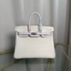 Birkin 25 Retourne Style Nata and Mauve Pale Chèvre Mysore with Brushed Palladium Hardware