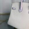 Birkin 25 Retourne Style Nata and Mauve Pale Chèvre Mysore with Brushed Palladium Hardware