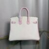 Birkin 25 Retourne Style Nata and Rose Sakura Chèvre Mysore with Brushed Palladium Hardware