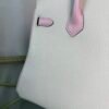Birkin 25 Retourne Style Nata and Rose Sakura Chèvre Mysore with Brushed Palladium Hardware
