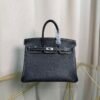 Birkin 25 Retourne Style Noir and Vert Comic Chèvre Mysore with Brushed Palladium Hardware