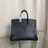Birkin 25 Retourne Style Noir and Vert Comic Chèvre Mysore with Brushed Palladium Hardware