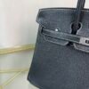 Birkin 25 Retourne Style Noir and Vert Comic Chèvre Mysore with Brushed Palladium Hardware
