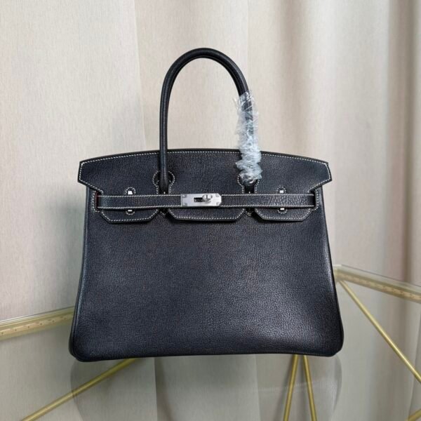 Birkin 30 Retourne Style Noir Rouge de Coeur Chèvre Mysore BPHW Birkin 30 Retourne Style Noir and Rouge de Coeur Chèvre Mysore with Brushed Palladium Hardware