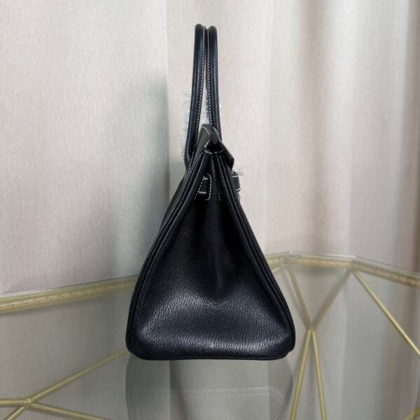 Birkin 30 Retourne Style Noir Rouge de Coeur Chèvre Mysore BPHW Birkin 30 Retourne Style Noir and Rouge de Coeur Chèvre Mysore with Brushed Palladium Hardware