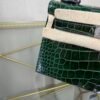 Mini Kelly II Sellier Style 20 Shiny Alligator Vert Émeraude with Palladium Hardware