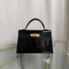 Kelly Sellier 20 Style Black Shiny Alligator Gold Hardware