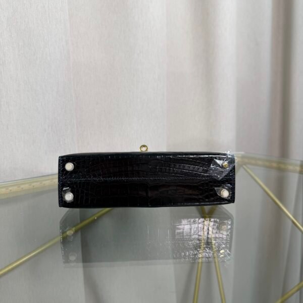 Kelly Sellier 20 Style Black Shiny Alligator Gold Hardware