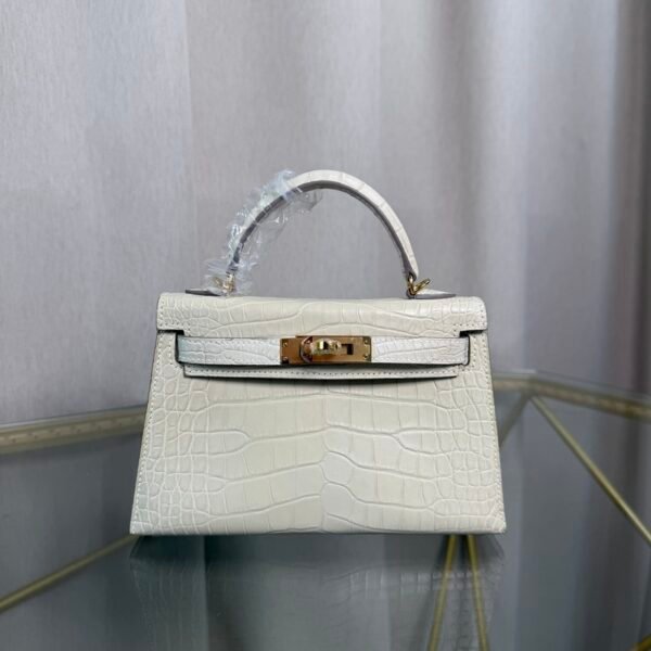 Kelly-Sellier-20-Beton-Matte-Alligator-Gold-Hardware Kelly Sellier 20 Style Beton Matte Alligator Gold Hardware