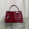 Mini Kelly II Sellier 20 Style Shiny Alligator Rouge H with Gold Hardware