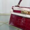 Mini Kelly II Sellier 20 Style Shiny Alligator Rouge H with Gold Hardware