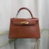 Kelly Sellier 20 Style Gold Matte Alligator Gold Hardware