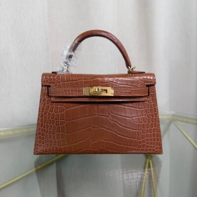 Kelly Sellier 20 Style Gold Matte Alligator Gold Hardware