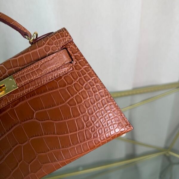Kelly Sellier 20 Style Gold Matte Alligator Gold Hardware