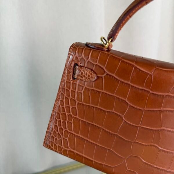 Kelly Sellier 20 Style Gold Matte Alligator Gold Hardware