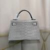 Mini Kelly II Sellier 20 Style Matte Alligator Gris Quartz with Palladium Hardware