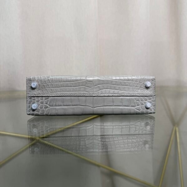 Mini Kelly II Sellier 20 Style Matte Alligator Gris Quartz with Palladium Hardware
