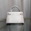 Kelly-Sellier-20-Style-Himalaya-Matte-Crocodile-BHW Kelly Sellier 20 Style Bag Himalaya Matte Nile Crocodile with Black Hardware