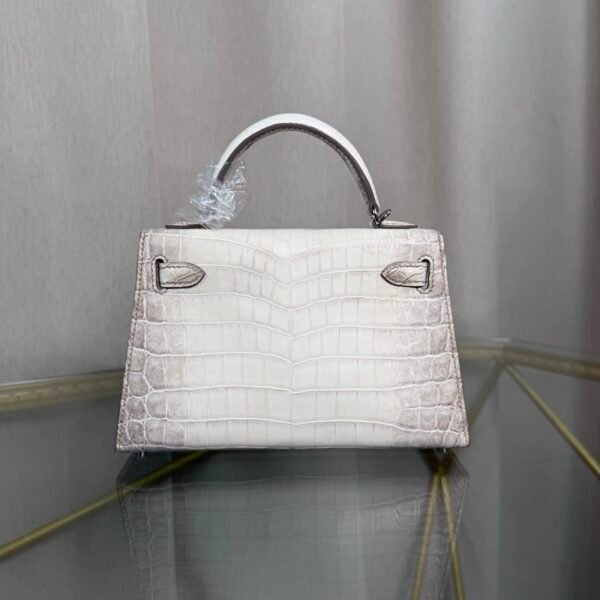 Kelly-Sellier-20-Style-Himalaya-Matte-Crocodile-BHW Kelly Sellier 20 Style Bag Himalaya Matte Nile Crocodile with Black Hardware