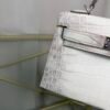 Kelly-Sellier-20-Style-Himalaya-Matte-Crocodile-BHW Kelly Sellier 20 Style Bag Himalaya Matte Nile Crocodile with Black Hardware