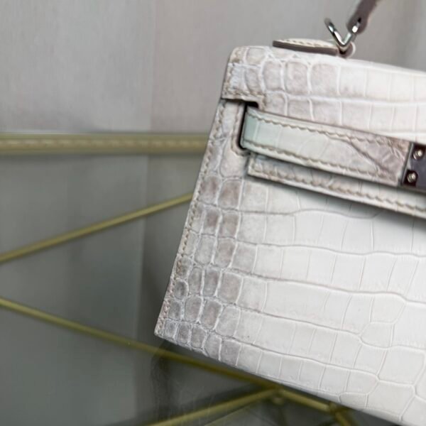 Kelly-Sellier-20-Style-Himalaya-Matte-Crocodile-BHW Kelly Sellier 20 Style Bag Himalaya Matte Nile Crocodile with Black Hardware