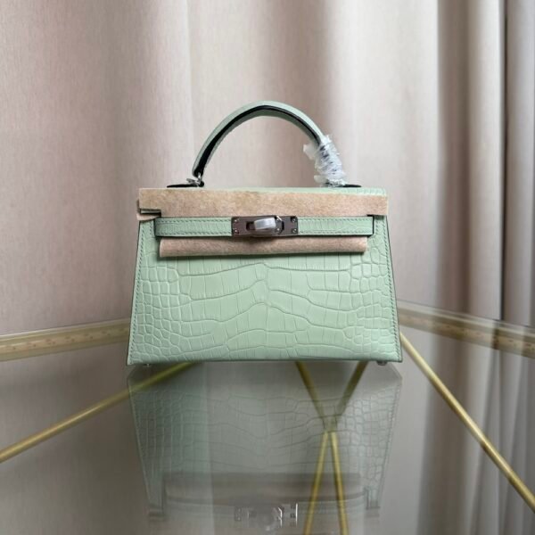 Kelly Sellier 20 Style Vert Peppermint Matte Alligator Palladium Hardware