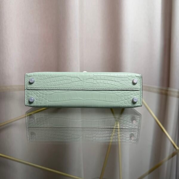 Kelly Sellier 20 Style Vert Peppermint Matte Alligator Palladium Hardware