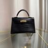Kelly Sellier 20 Style Noir Matte Alligator Gold Hardware