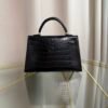 Kelly Sellier 20 Style Noir Matte Alligator Gold Hardware
