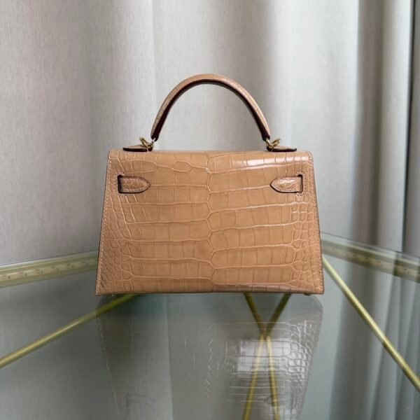 Kelly Sellier 20 Style Chai Shiny Alligator Gold Hardware