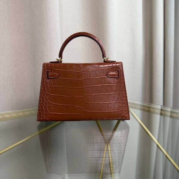 Kelly Sellier 20 Style Gold Matte Alligator Gold Hardware