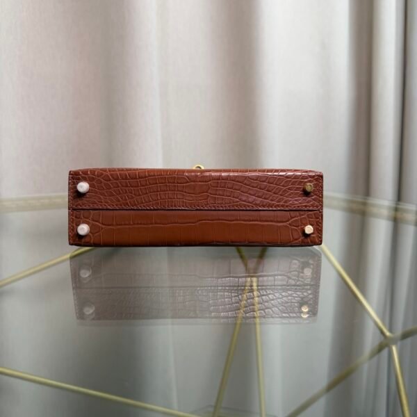 Kelly Sellier 20 Style Gold Matte Alligator Gold Hardware
