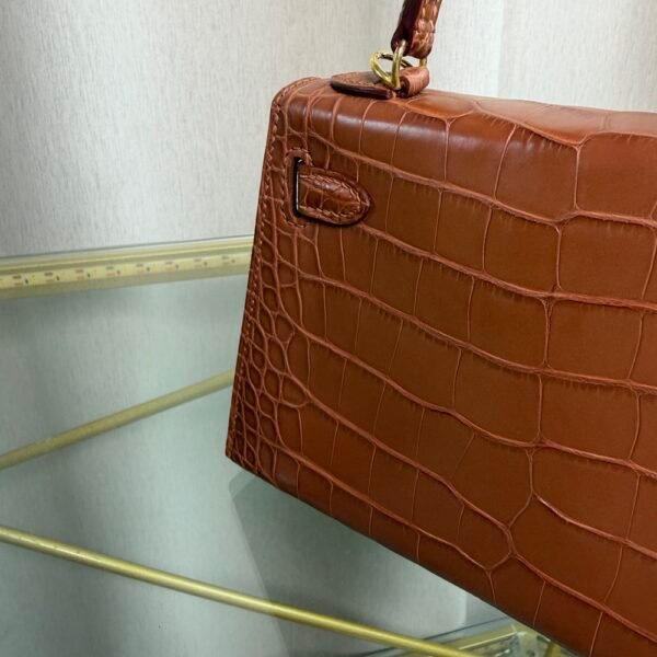 Kelly Sellier 20 Style Gold Matte Alligator Gold Hardware