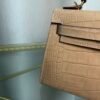 Kelly Sellier 20 Style Chai Shiny Alligator Gold Hardware