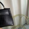 Kelly Sellier 20 Style Noir Matte Alligator Gold Hardware