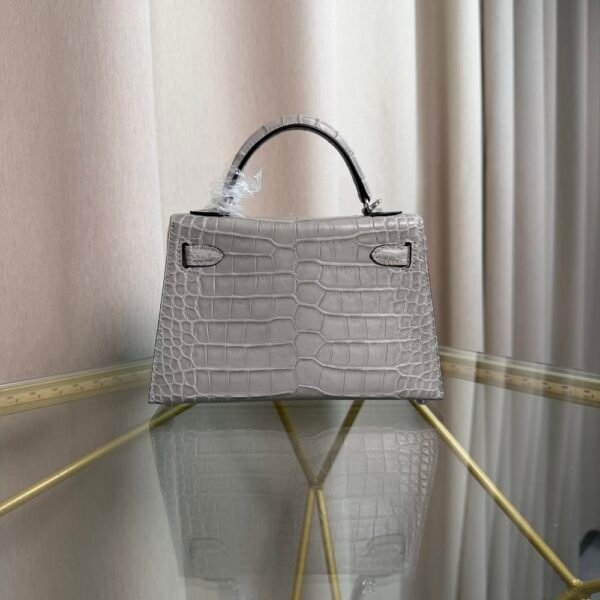 Kelly Sellier 20 Style Gris Perle Matte Alligator Palladium Hardware