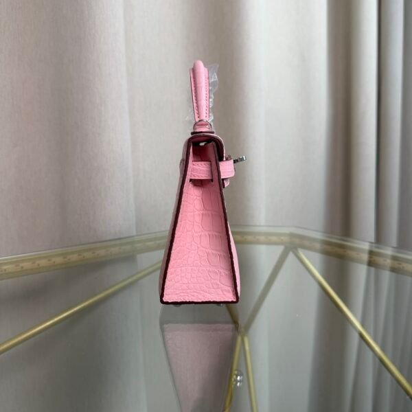 Kelly Sellier 20 Style Bubblegum Pink Matte Alligator Palladium Hardware
