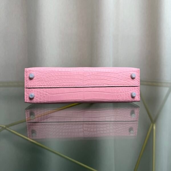 Kelly Sellier 20 Style Bubblegum Pink Matte Alligator Palladium Hardware