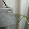 Kelly Sellier 20 Style Gris Perle Matte Alligator Palladium Hardware