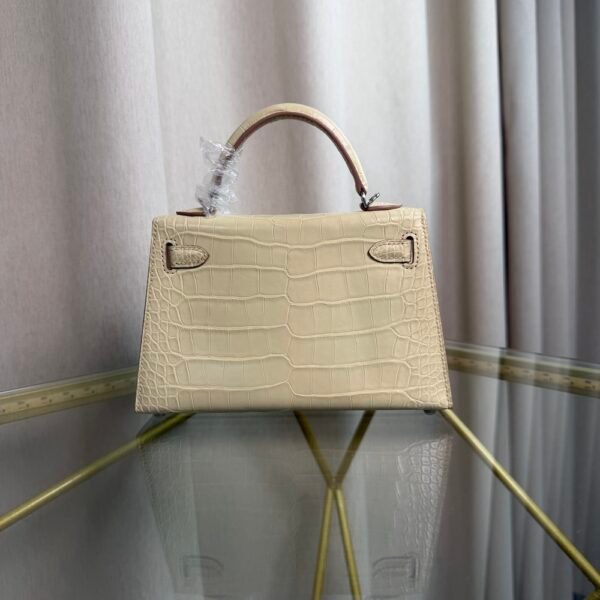 Kelly Sellier 20 Style Vanille Matte Alligator Palladium Hardware