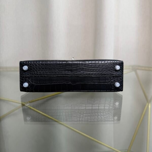 Kelly Sellier 20 Style Black Matte Alligator Palladium Hardware