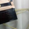 Kelly Sellier 20 Style Black Shiny Porosus Crocodile Gold Hardware Kelly Sellier 20 Style Black Shiny Porosus Crocodile Gold Hardware