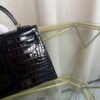 Kelly Sellier 20 Style Black Shiny Porosus Crocodile Gold Hardware Kelly Sellier 20 Style Black Shiny Porosus Crocodile Gold Hardware