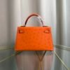 Kelly Sellier 20 Style Orange H Ostrich Palladium Hardware