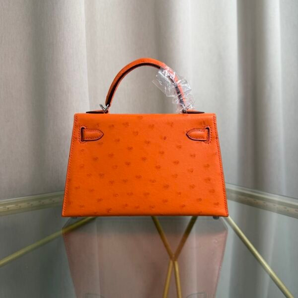 Kelly Sellier 20 Style Orange H Ostrich Palladium Hardware