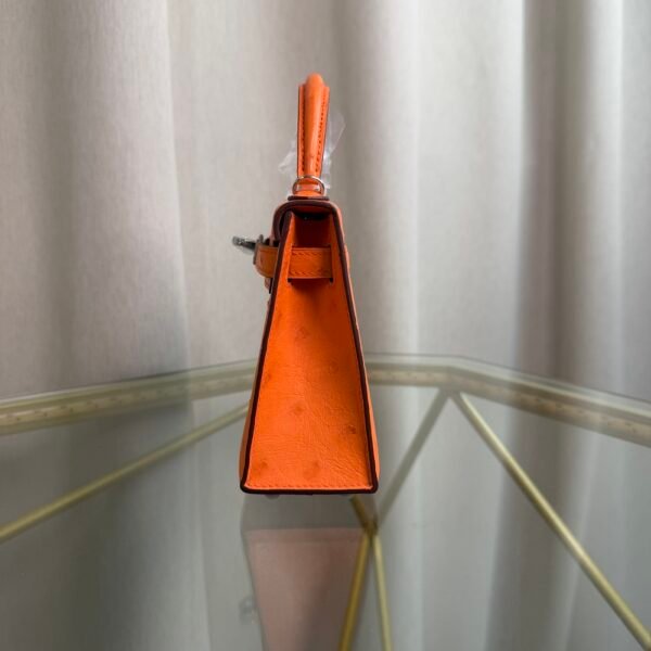 Kelly Sellier 20 Style Orange H Ostrich Palladium Hardware