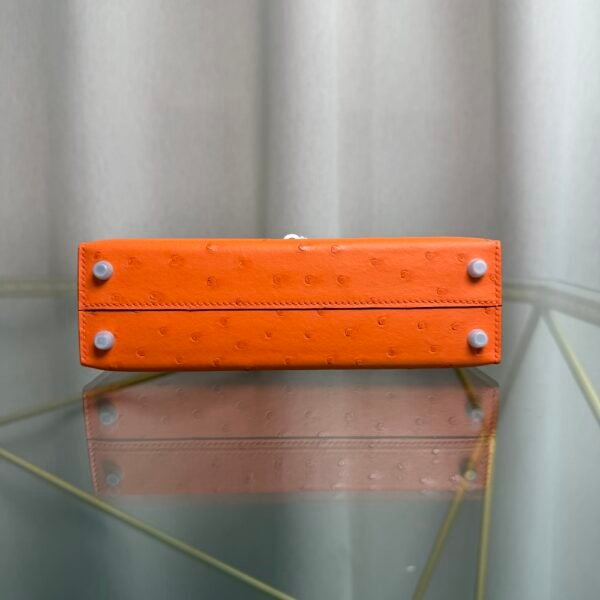 Kelly Sellier 20 Style Orange H Ostrich Palladium Hardware
